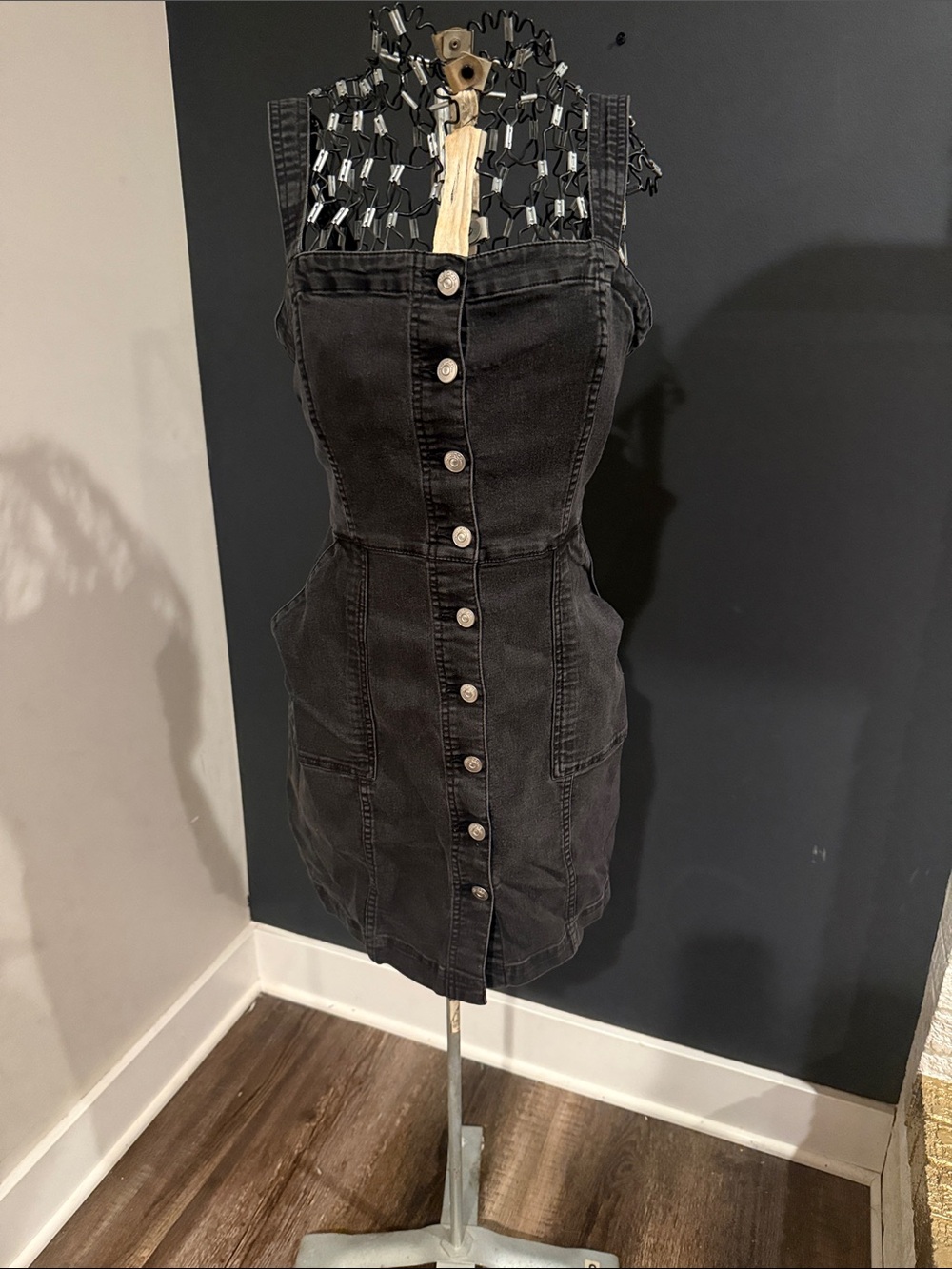 BCBG Black Button Up Jean Dress
